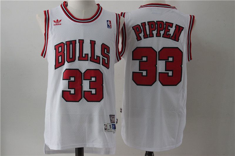 Men Chicago Bulls #33 Pippen White Throwback NBA Jerseys->chicago bulls->NBA Jersey